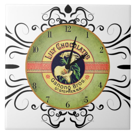 アールヌーボーチョコレート時計のセラミックタイル タイル (正面)