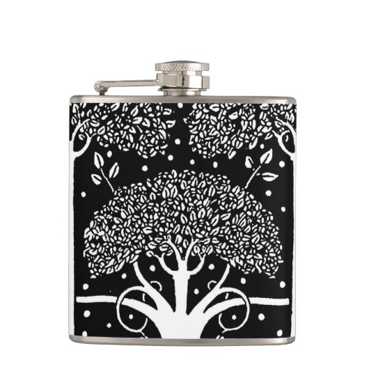 アールヌーボーツリーベアズレーパターン フラスク (正面)