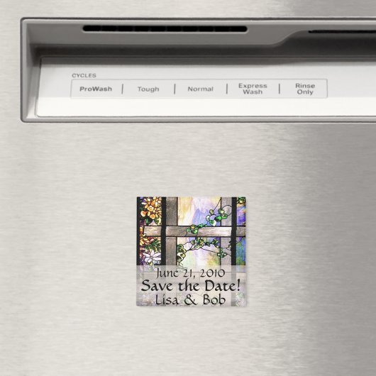 アールヌーボーティファニーのステンドグラスの花フローラ マグネット (インサイチュ (食洗機))