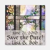 アールヌーボーティファニーのステンドグラスの花フローラ マグネット (正面)