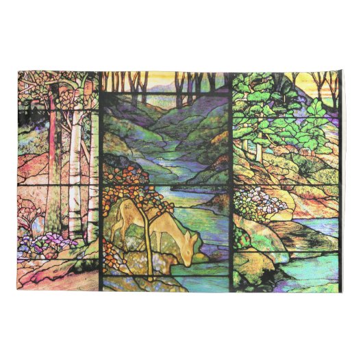 アールヌーボーティファニーステンドグラスピロケース 枕カバー (裏面)