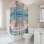 アールヌーボーティファニーステンドグラス藤の花 シャワーカーテン (インサイチュ)