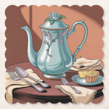 アールヌーボーティーポットコースターセット