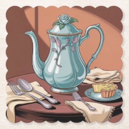 アールヌーボーティーポットコースターセット ペーパーコースター