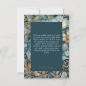 アールヌーボーティール(緑がかった色)ウィリアム結婚モリスフローラ サンキューカード (裏面)