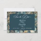 アールヌーボーティール(緑がかった色)ウィリアム結婚モリスフローラ セーブザデート (正面)