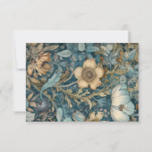 アールヌーボーティール(緑がかった色)ウィリアム結婚モリスフローラ セーブザデート (裏面)