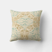 アールヌーボーティール（緑がかった色）クリームタンフローラ装飾用クッション クッション (裏面)