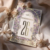 アールヌーボーテーブルナンバーズゴールドフォイル 箔招待状