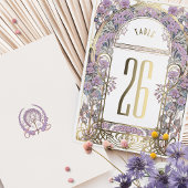 アールヌーボーテーブルナンバーズゴールドフォイル 箔招待状