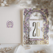 アールヌーボーテーブルナンバーズゴールドフォイル 箔招待状