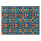 アールヌーボーデイジーの青と黄色 テーブルクロス (正面(横))