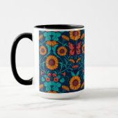 アールヌーボーデイジーの青と黄色 マグカップ (左)