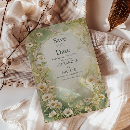 アールヌーボーデイジーアイボリーグ結婚リーン セーブザデート