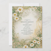 アールヌーボーデイジーアイボリーグ結婚リーン 招待状 (正面)