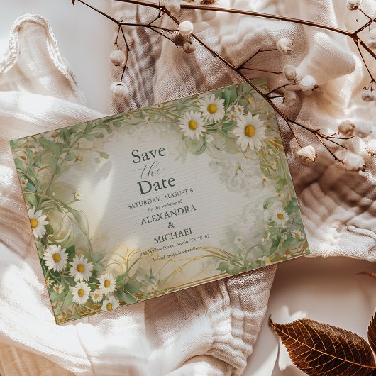 アールヌーボーデイジーアイボリー結婚グリー救ンズD セーブザデート