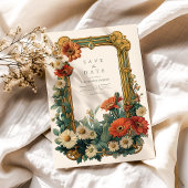 アールヌーボーデイジーガーベラフローラフレ結婚ーム セーブザデート