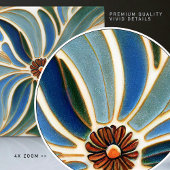 アールヌーボーデイジーシームレスコバルトブルー花模様 タイル