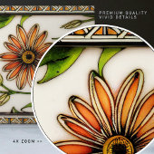 アールヌーボーデイジーシームレス花模様 タイル