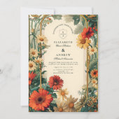 アールヌーボーデイジーフレ結婚ーム 招待状 (正面)