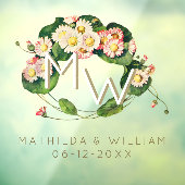 アールヌーボーデイジーリースモノグラムをパーソナライズ ウィンドウサイン (シート3)