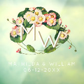 アールヌーボーデイジーリースモノグラムをパーソナライズ ウィンドウサイン (シート3)