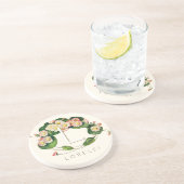 アールヌーボーデイジーリースモノグラムをパーソナライズ コースター (側面)