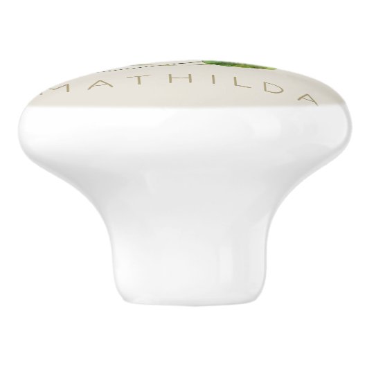 アールヌーボーデイジーリースモノグラムをパーソナライズ セラミックノブ (側面)