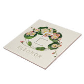 アールヌーボーデイジーリースモノグラムをパーソナライズ タイル (側面)