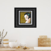 アールヌーボーデコエレガントレディーヴィンテージポスター ポスター (キッチン)