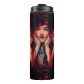 アールヌーボーデコ女エレガント美しいヴィンテージ タンブラー (正面)