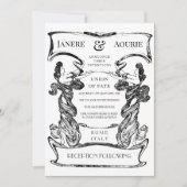 アールヌーボーデコ女子型枠枠 招待状 (正面)