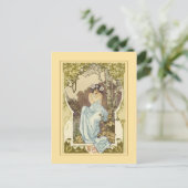 アールヌーボーデザイングリーティングカード。 ポストカード (スタンド正面)