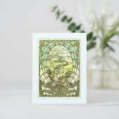 アールヌーボーデザイングリーティングカード。 ポストカード (スタンド正面)