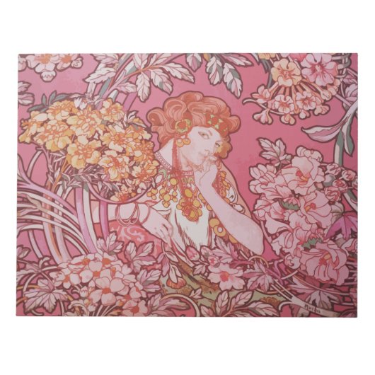 アールヌーボーデザイン11" x 8.5インチメモ帳 – 40ページ ノートパッド (正面)