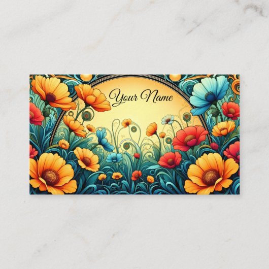 アールヌーボーデザイン 名刺 (正面)