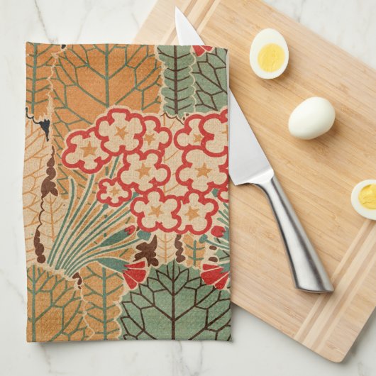 アールヌーボーデザイン#1アットエムポロモファ キッチンタオル (四つ折り)