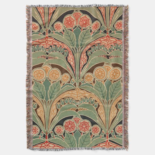 アールヌーボーデザイン#3アットエムポロモファ スローブランケット (正面縦)