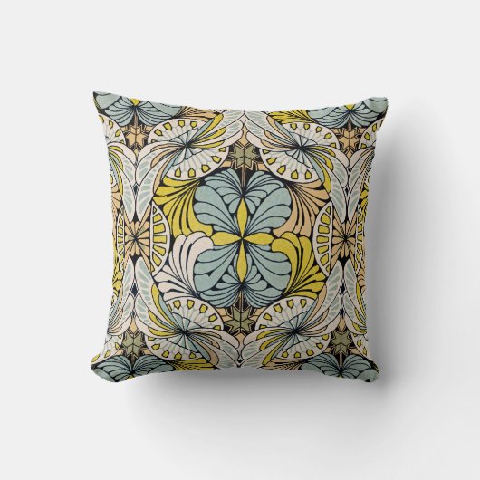 アールヌーボーデザイン#4 @ヴィクトリアシェイリー クッション (正面)