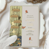 アールヌーボートンボとフローラ結婚ズ 箔招待状