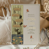 アールヌーボートンボとフローラ結婚ズ 箔招待状