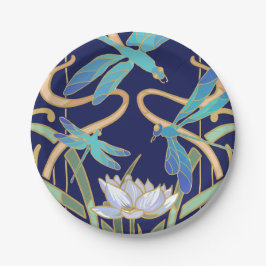 アールヌーボートンボ模様 ペーパープレート