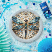 アールヌーボードラゴンフライエレガント金ゴールド ペーパープレート (パーティー)