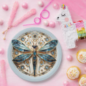 アールヌーボードラゴンフライエレガント金ゴールド ペーパープレート (パーティー)