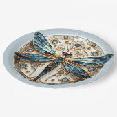 アールヌーボードラゴンフライエレガント金ゴールド ペーパープレート (アングル)