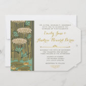 アールヌーボードラゴンフライリリパッド結婚式招待状 招待状 (正面)