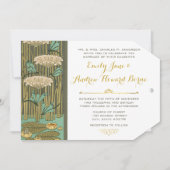 アールヌーボードラゴンフライリリパッド結婚式招待状 招待状 (正面)