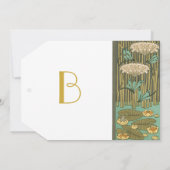 アールヌーボードラゴンフライリリパッド結婚式招待状 招待状 (裏面)