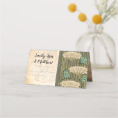 アールヌーボードラゴンフライリリー結婚パッツ プレイスカード (正面)