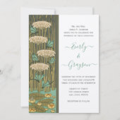 アールヌーボードラゴンフライ暗黒フォントRGB HexCode 4C5A49 招待状 (正面)